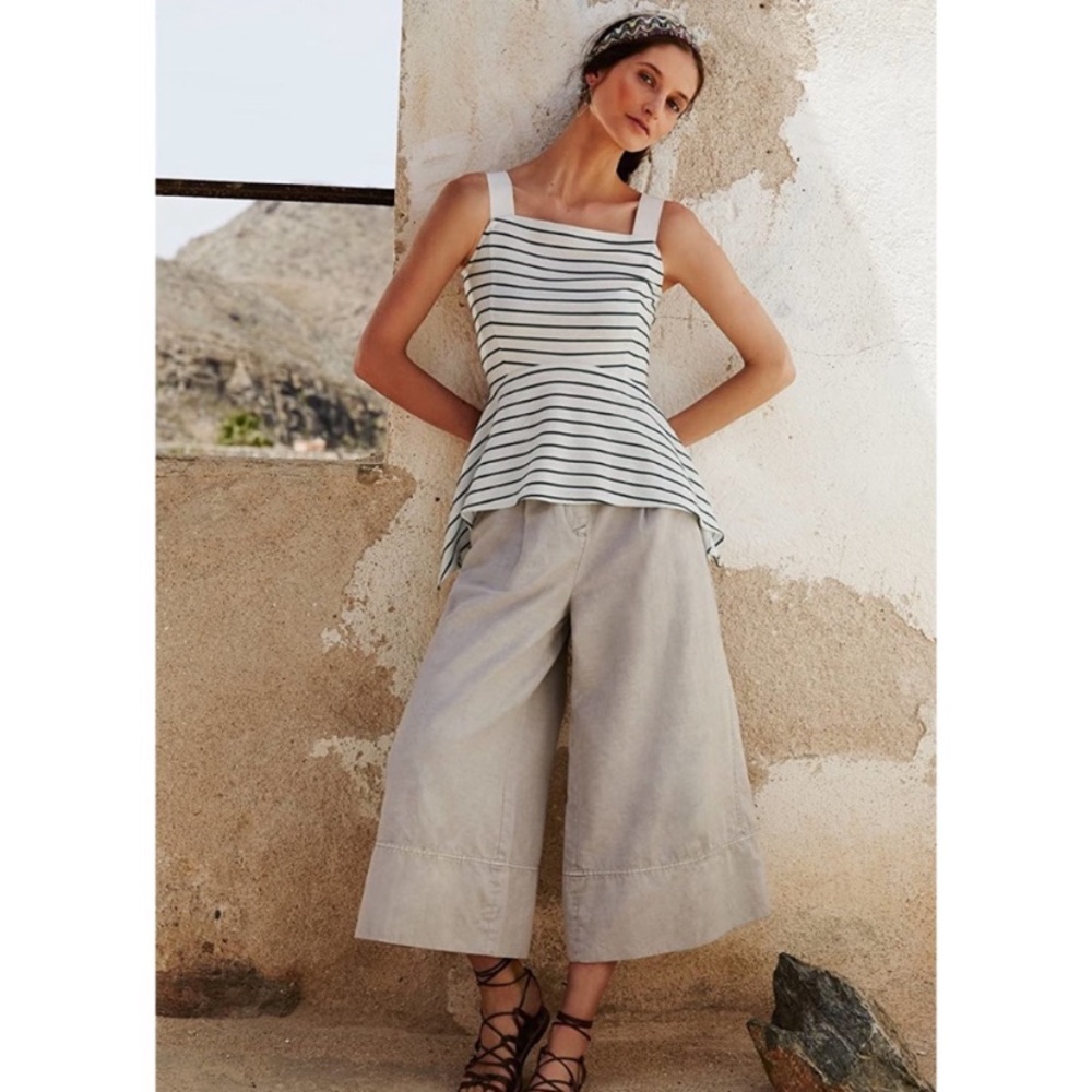 NWT Cartonnier Grey Wide Leg Cropped Trouser